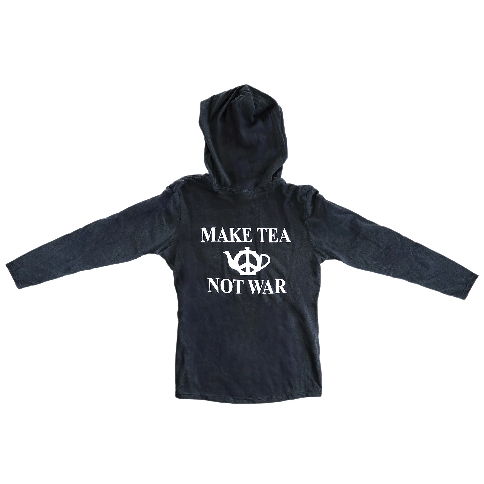 "Make Tea, Not War" - Long Sleeve Hooded T-Shirt