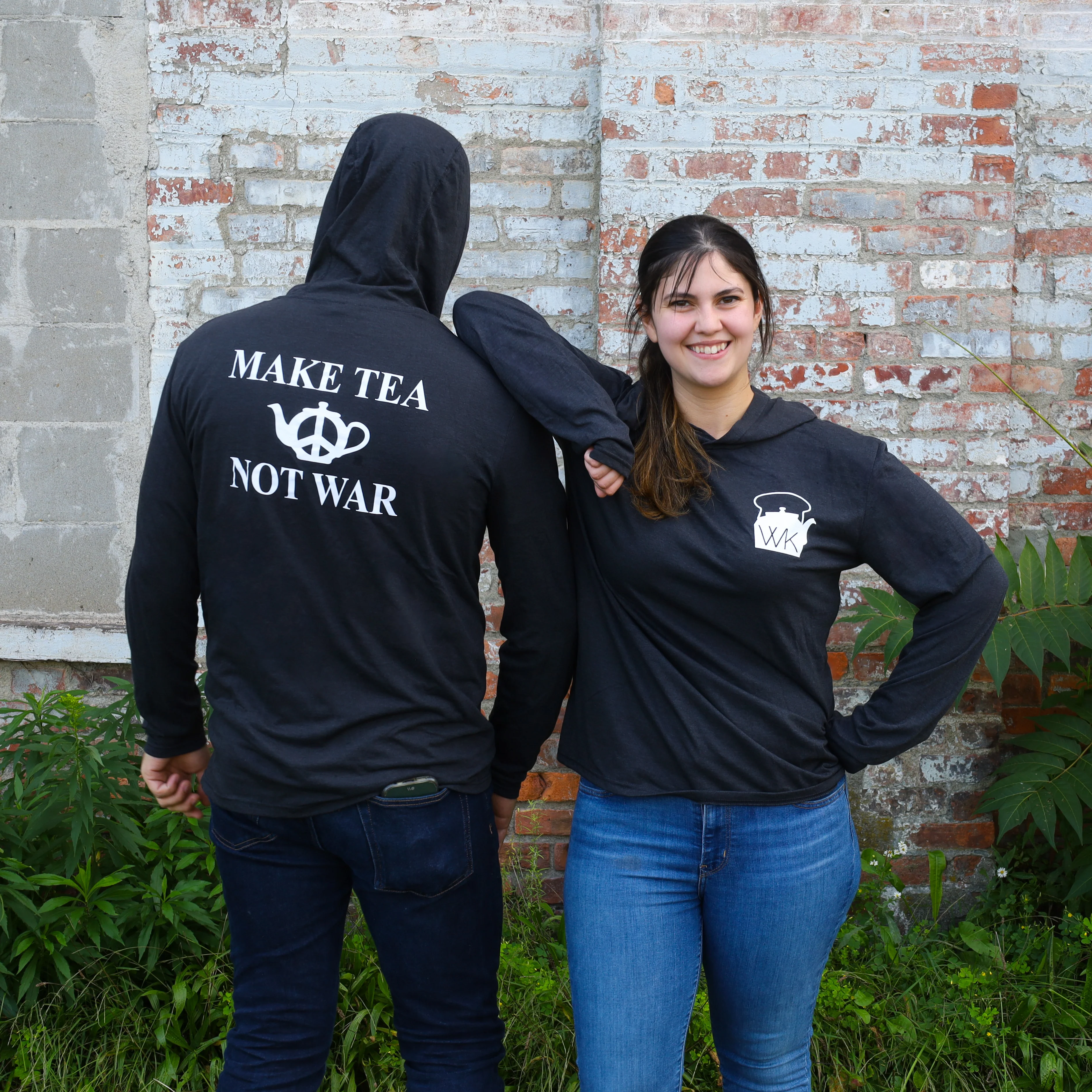 "Make Tea, Not War" - Long Sleeve Hooded T-Shirt - Image 3